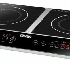 Geschirr- Und Kochplattenwärmer Unold 58175 Elegance Doppel-Induktionskochplatte Schwarz